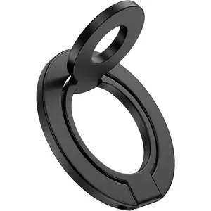 Phone Ring Holder Grip with Dual-Side , Universal  Kickstand Stand,   Friendly, Foldable for  17e 17 Pro, , Case, Desk,  Mount, MagSafe Compatible-Black