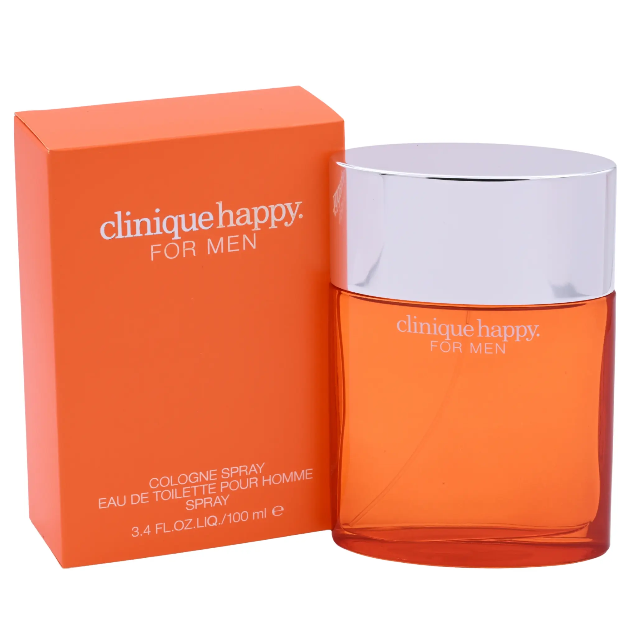 CLINIQUE Happy for Men Eau de Toilette, 3.4 oz - Uplifting Aromatic Woody & Citrus Cologne for Men, Daily Fragrance and Father's Day Mens Gift, Father's Day Gifts, Mens Gifts