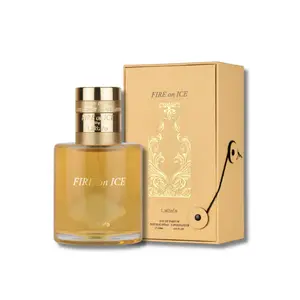 Lattafa Fire On Ice Eau De Parfum 3.4FL.OZ EDP Spray Unisex Amber Floral Perfume Long Lasting Ambroxan Caramel Aromatic Oakwood Intense Fragrance Cinnamon Lingering Scent