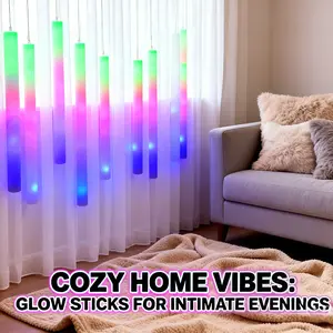 195PCS Foam Glow Sticks,Glow in The Dark Party Supplies Three Flashing Modes Lighting up Foam Sticks for Wedding, Christmas, Concerts, Birthday, Valentine's Day