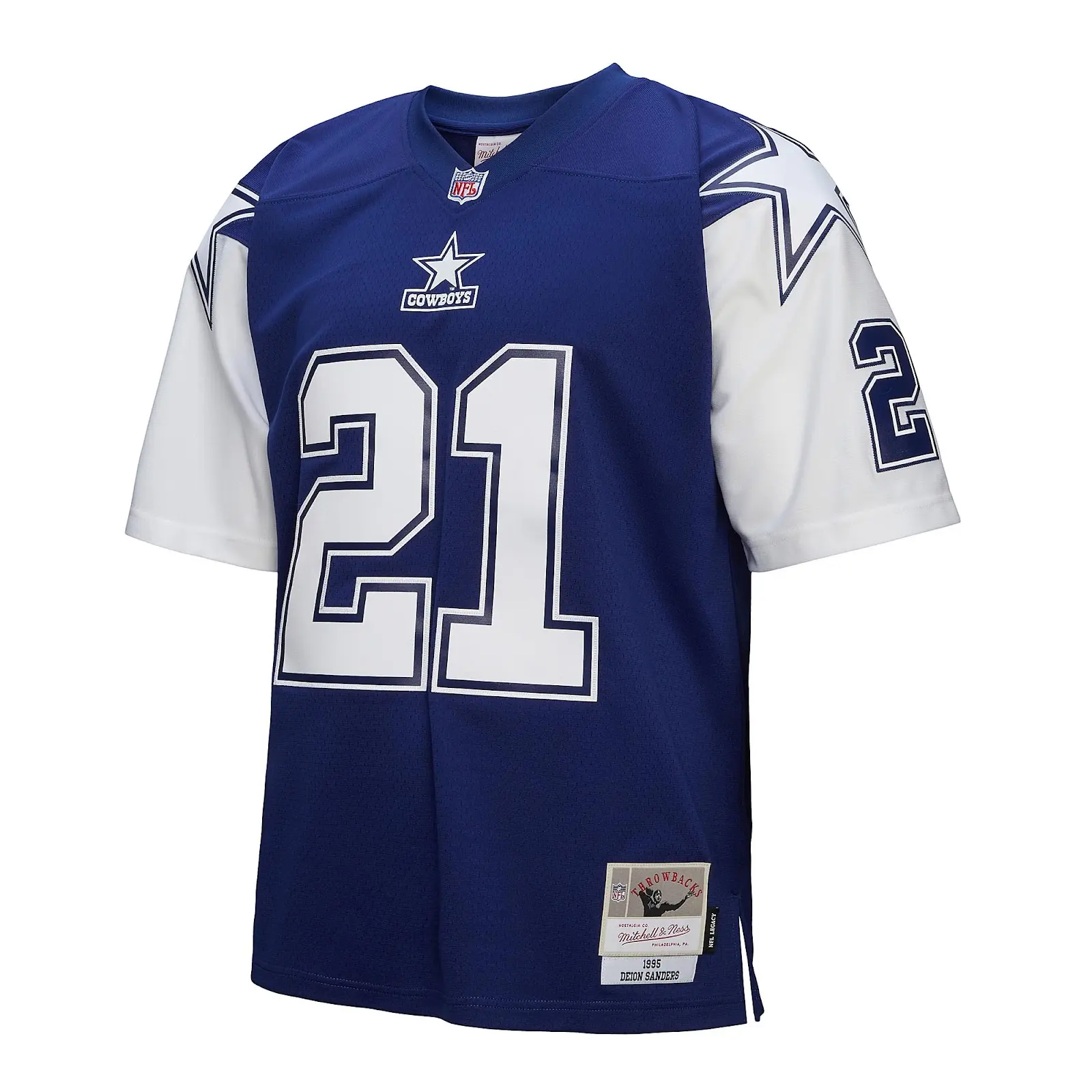 Deion Sanders Dallas Cowboys 1995 Navy Legacy Jersey - Mitchell & Ness NFL Throwback, 90s Retro Football Jersey