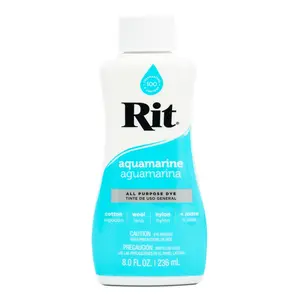 Rit All-Purpose Dye Aquamarine - 8.0 FL OZ Non-Toxic Synthetic Dye for Cotton Wool Silk Nylon & Rayon Fabrics