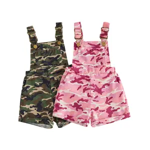 Toddler Little Baby Boy Girl Camouflage Suspender Pants Bib Overalls Shorts Pocket Romper Outfits 6M-6Y