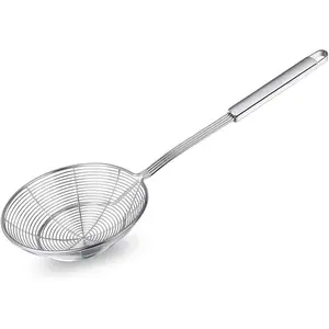 Strainer Skimmer, Stainless Steel Asian Strainer Ladle Frying Spoon with Handle for Kitchen Deep Fryer, Pasta, Spaghetti, Noodle, 5.5 Inch No Brand No Brand No Brand Hanging Utensils Oil Scoop