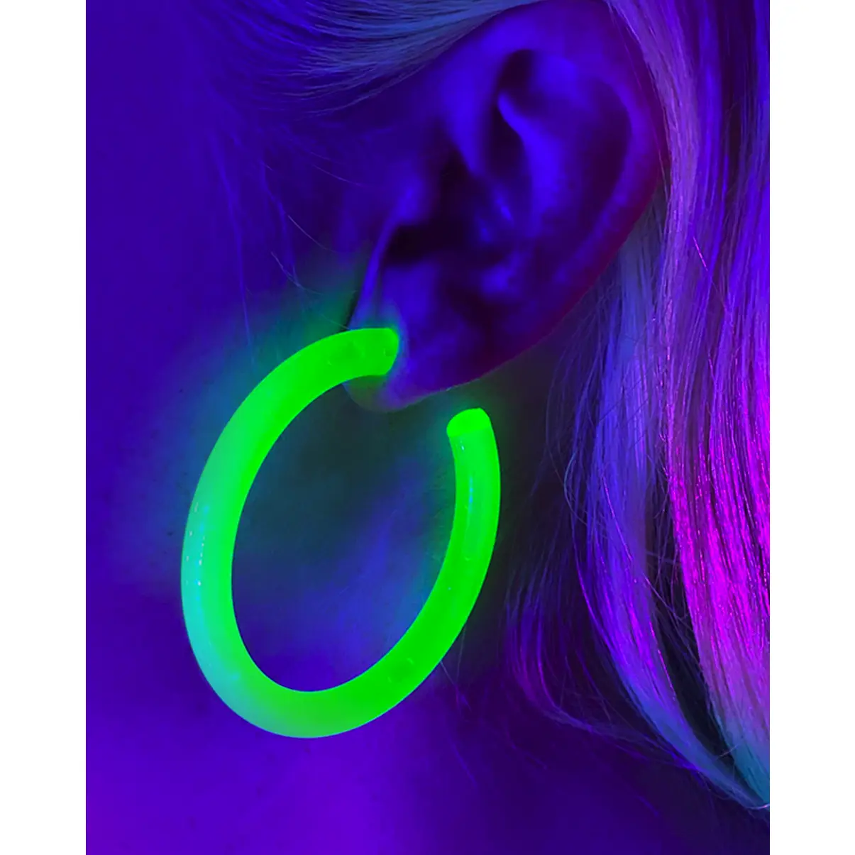 Neon Retro Circle Hoops Acrylic Earrings