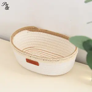 Woven Nordic Rope Storage Baskets Natural Fiber Organize Home Office Desktop Sundries Key Cosmetics 0.85ft * 0.53ft * 0.26ft Unique Love Sentimental Home Essentials Accessories for Housewarming Gift