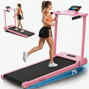 3.5 HP treadmill with a walking mat, portable treadmill with a desk and armrests, heavy-duty treadmill with a 350-pound weight capacity, suitable for home and office use, equipped with a remote control and LED display