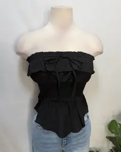 Adriana Smocked Tube Top (Black)