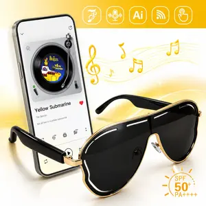 Smart Glasses, AI Real-Time Translation Sunglasses, Bluetooth Open-Ear Audio, UV Protection, Touch Control & Remote Camera, Hands-Free Calls & Voice Assistant, Stylish Accessory for Travel & Outdoor