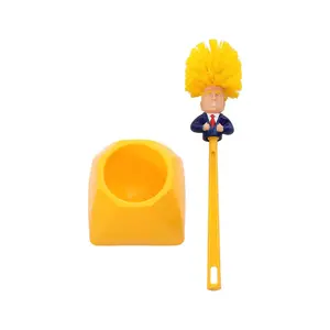 Funny Prank Toilet Brush Cleaner - Thumb Up "Commander in Crap" Humorous Scrubber, Make Toilet Great Again
