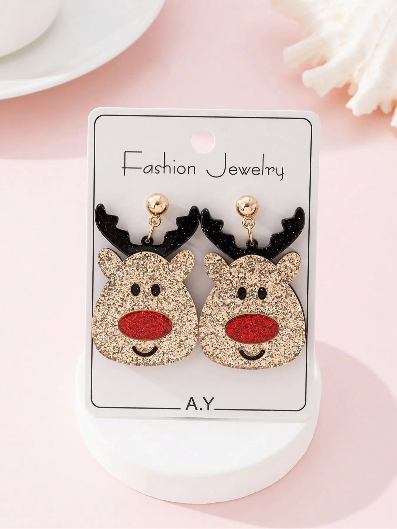 Cute Sparkling Reindeer Design Earrings for Women, Perfect Holiday Party Accessory, Ideal Christmas Present Idea