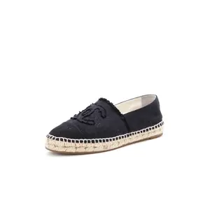 Pre-owned Chanel Women's CC Cap Toe Espadrilles Canvas by Rebag