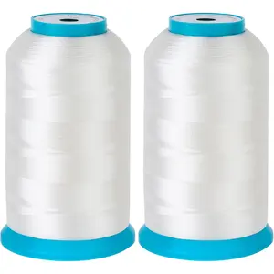 New brothread Set of 2 White Bobbin Thread/Bottom Thread 60WT Huge Spool 5000M (5500Y) for Embroidery and Sewing Machines