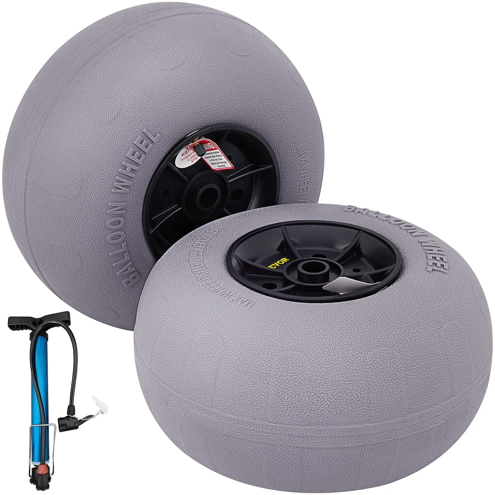 VEVOR 13-Inch Inflatable All-Terrain Wheels, 2-Pack for Kayak Carts & Dollies, Heavy-Duty with 2-3 PSI Low-Pressure for Effortless Gliding, 2-3Psi Low-Pressure