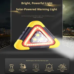 Solar Energy Reflective Emergency Warning Light Tripod Portable Road Safety Flashing Light for Car Parking & Roadside Emergency