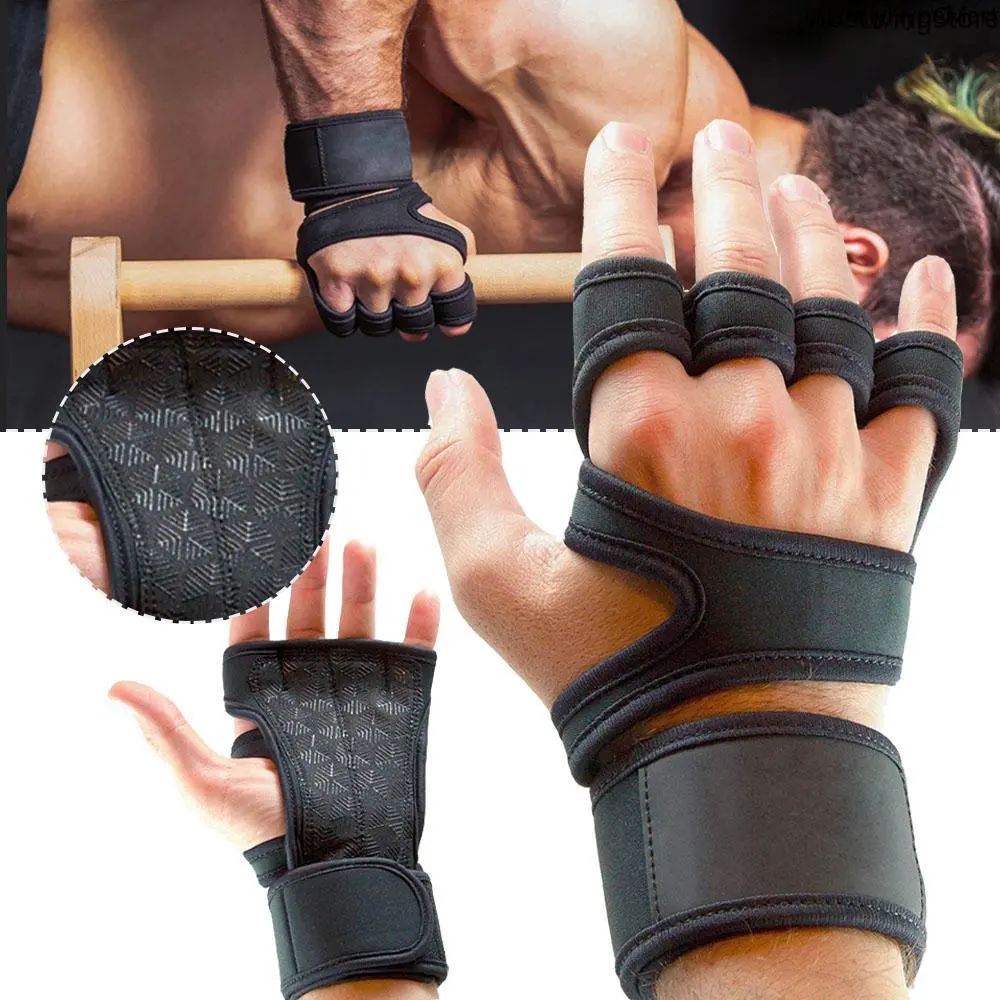 Weightlifting Workout Gloves Wrist & Palm Protection for Gym Training Black Red Composite Elastic Fabric Talcum Powder 65g, Gym Stuff, Gym Accessories