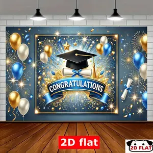 2D Flat Banner 1pc,   Party Banner Graduation Celebrations, Multi - Purpose Decor Festivals, Gardens, Studios & Outdoor Events – Versatile Photo Booth Backdrop, Party Decor, Event Banner, Home Decoration, Out