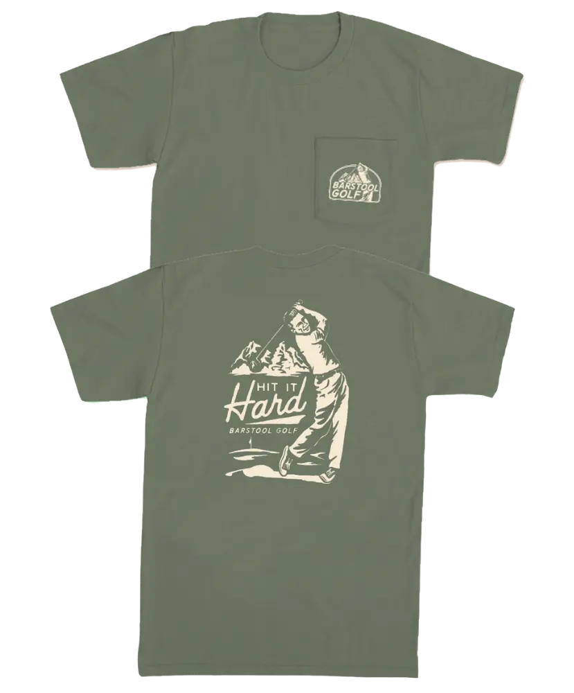 Barstool Sports - Hit It Hard Vintage Golfer Pocket Tee