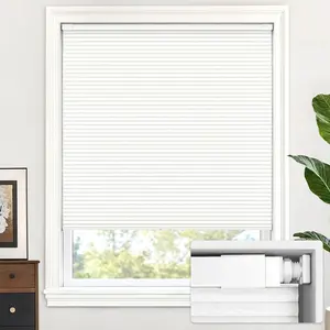 Cordless Cellular Shades, No Tools No Drill Light Filtering Honeycomb Shades Pleated Blinds for Windows, 28'' W x 48'' H, White