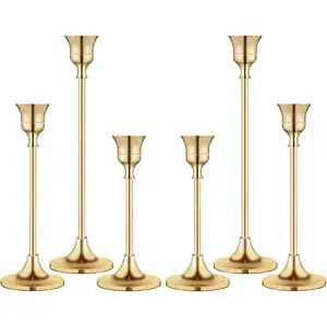 Vintage Gold Brass Vintage Taper Candlestick Holders Candelabra for Fireplace Party Dining Home Decor