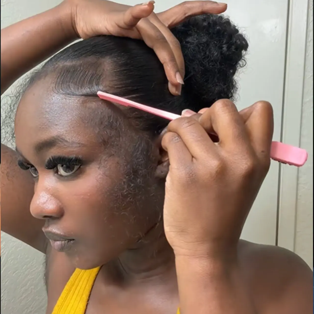 Charmanty Human Hair Lace Front Wig - Pre-Styled, Glueless, Tiny Knots, Baby Hairs, Beginner-Friendly, with Professional Edge Control & Random Color Styling Brush, Put On and Go, Beginners, All Seasons, No