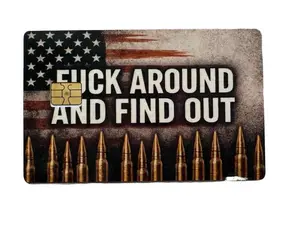 FAFO Patriotic Bullet Card Skin Credit Debit Card Skin - Fuck Around and Find Out Design - Waterproof Anime Artwork - Personalized Anime Sticker for Credit Cards - Limited Edition - Easy Application - Secure Fit - Versatile Compatibility - Perfect Gift