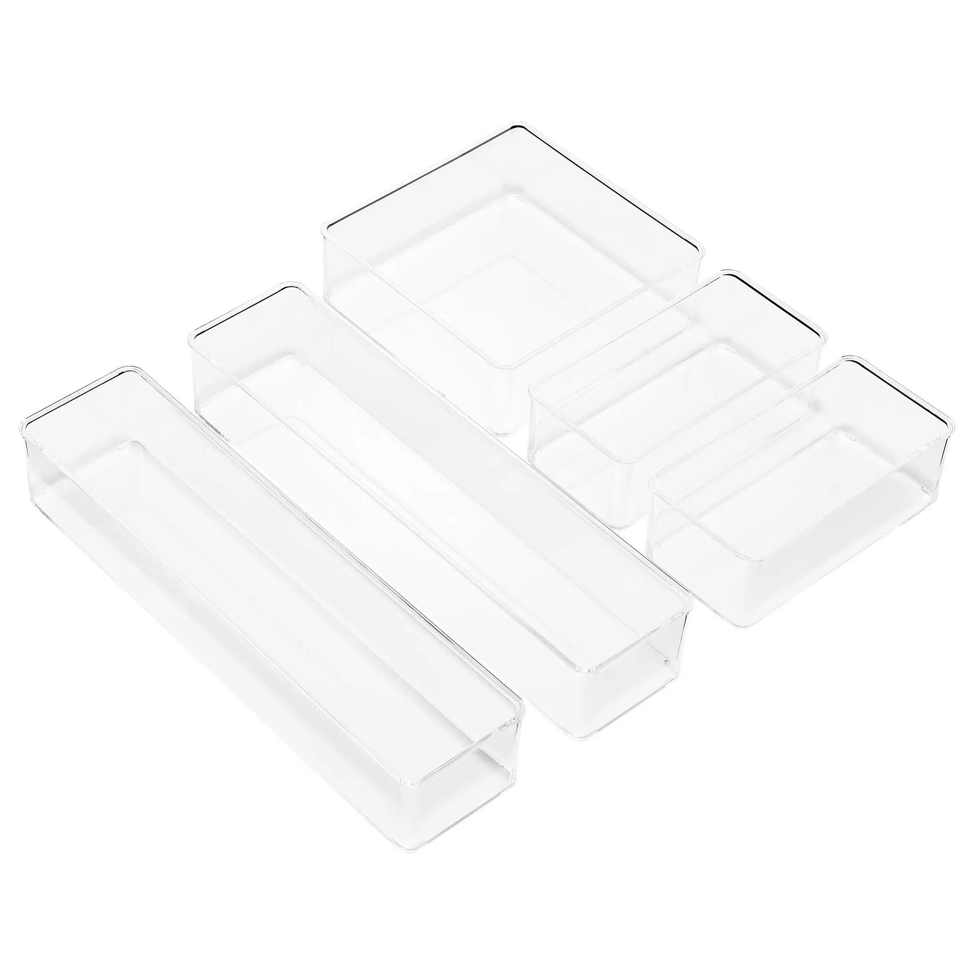 Sorbus Clear Office Drawer Organizer 5-Piece Set