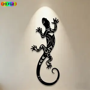 1pc Gecko Metal Wall Art, Tribal Gecko Statue Mural, Ideal Gift for New Year, Easter, Reptile Decor Enthusiasts, Weather-Resistant Metal Wall Decor Wall Sculptures, Perfect for Garden Wall & Backyard Fence Gecko Enthusiasts