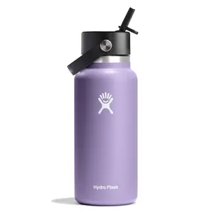 Hydro Flask 32oz Wide Mouth Flex Straw Bottle - Moonshadow: Vacuum-Insulated, BPA-Free