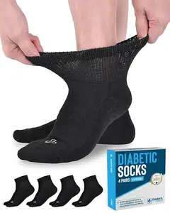 Doctor's Select 4 Pairs Diabetic Ankle Socks Men & Women Neuropathy Support