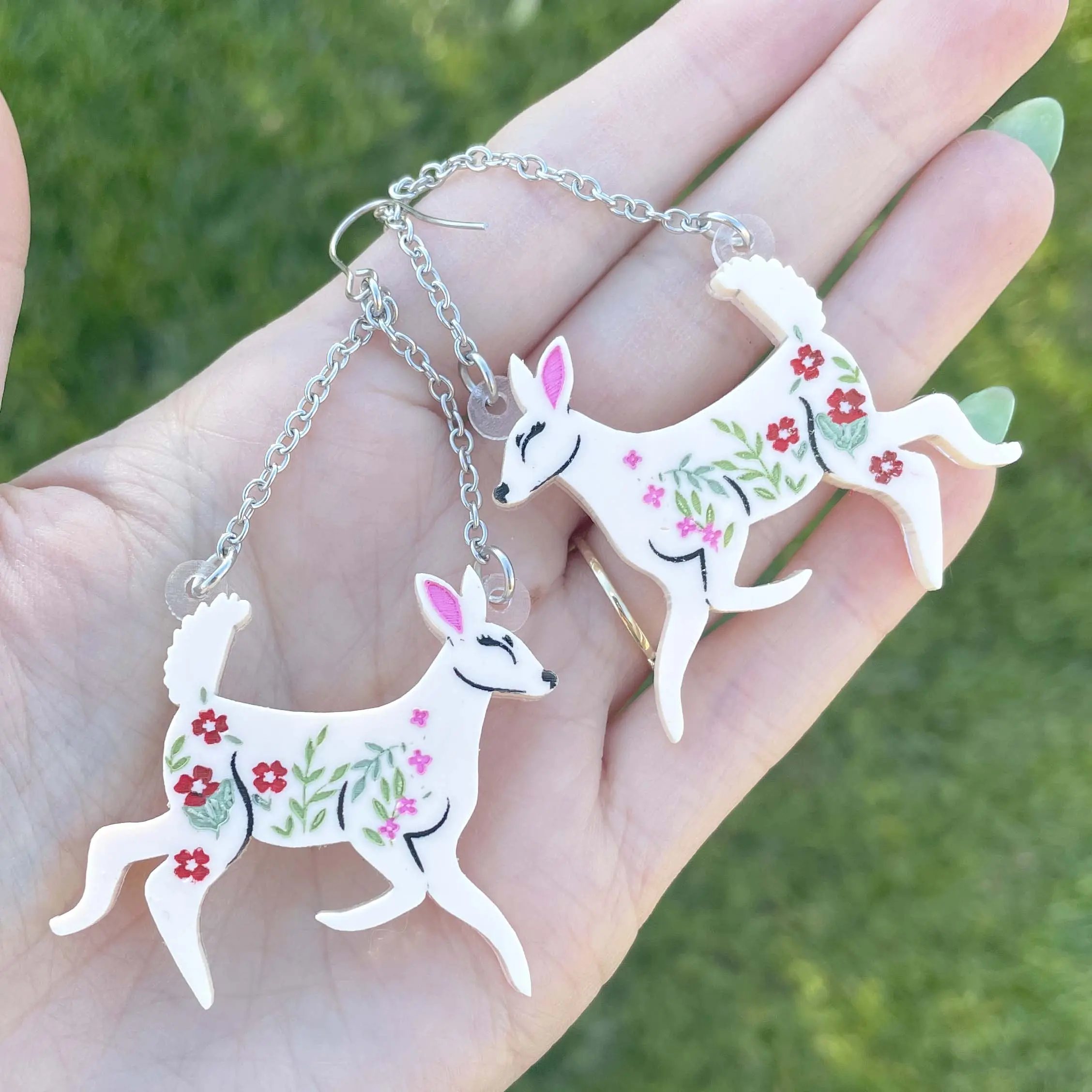 Floral Deer Earrings