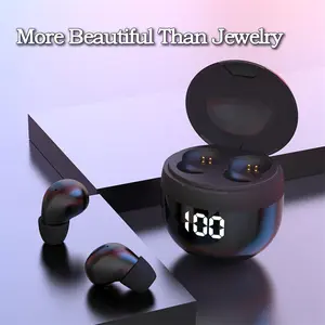 MSHUKCOE Invisible Mini Bluetooth 5.3 Earbuds IPX5 Waterproof HiFi Sound Touch Control Ultra Small Wireless Earphones LED Display