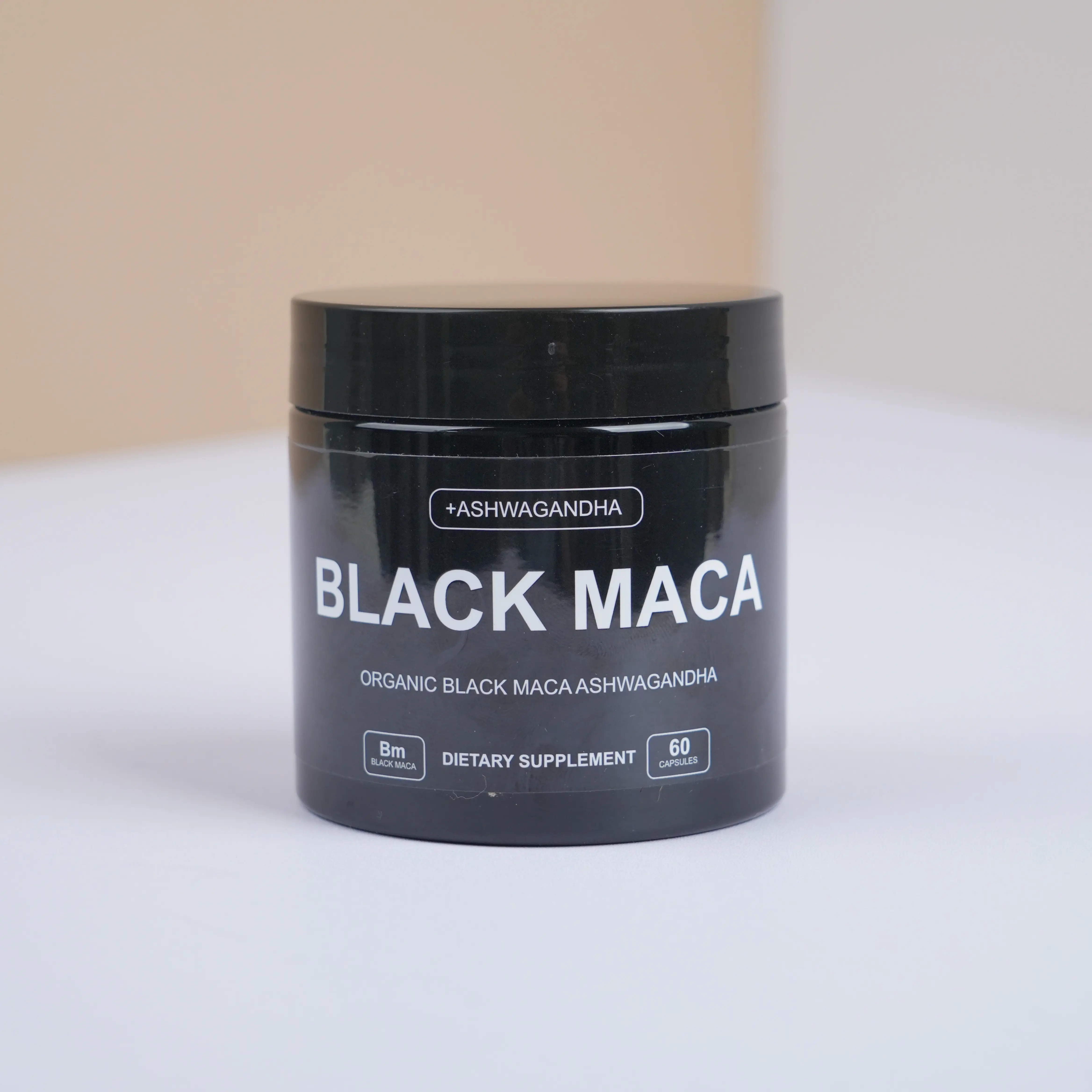 Ashwagandha Black Maca Capsules - Organic Black Maca Ashwagandha 60 Capsules for Daily Supplementation & Natural Energy Support