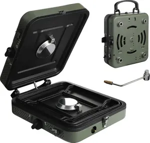 2 Burner Propane Camping Stove,Portable Folding Gas Stove for Camping with 17200 BTU,Two Adjustable Burners with Easy Carrying Handle&Inlet Gas Pipe,Outdoor Camp Stove for Camping Backpacking