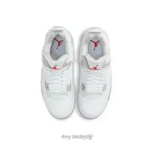 White Mid-Top Sneakers with Grey Accents