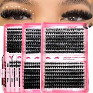 Lash Cluster Set 60D/80D/100D Thickness for Stunning Halloween Looks, Individual Cluster Design for Effortless Glamour