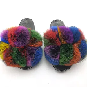 Firework POM POM trending slippers fall fluffy slipper