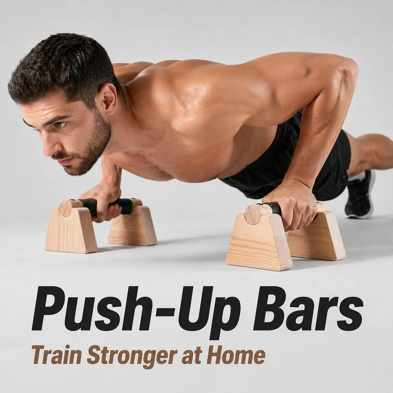 Premium Wooden Parallettes Bars – Push-Up Handles for Home Workout, Core Strength & Calisthenics Training, Home Gym Equipment, Home Fitness Tool, Home Fitness Gear