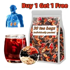 Ginseng Five Treasures Tea Kidney Tea, 3oBags Traditional ChineseHerbal KidneyCleansingTeaforWomen&Men,PlantHerbalFormula-Beverage Detox Tea Bags