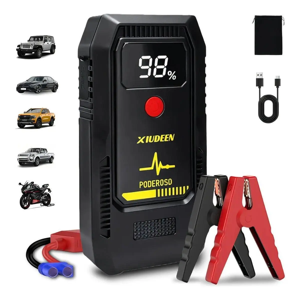 Portable Car Jump Starter, 12V Car Starter, T704,USB Mobile Charging,Lighting,Lightweight&Easy to Use,Essential