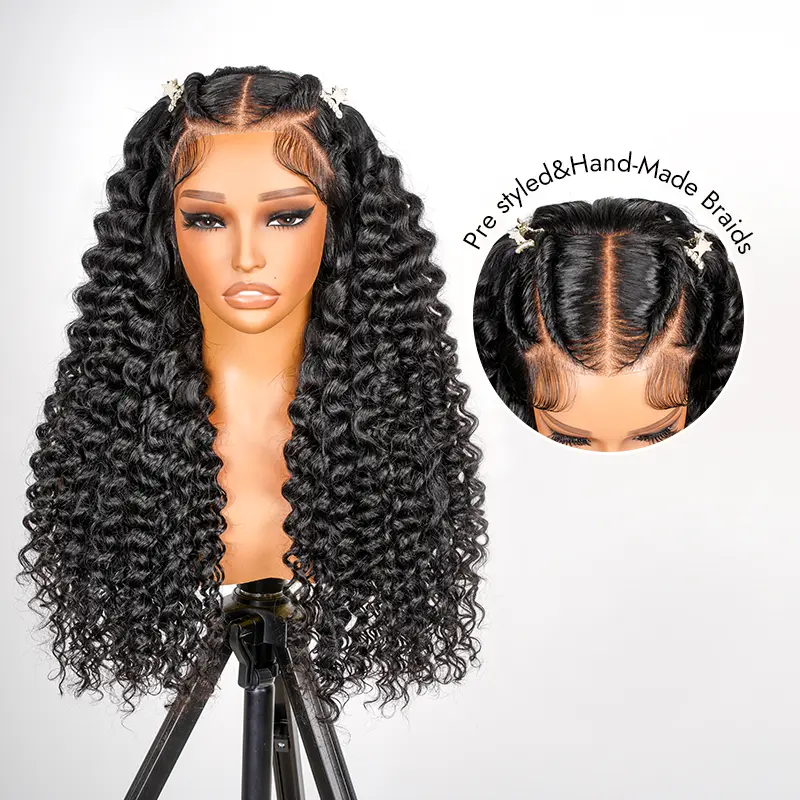 Wiggins Hair 250% Density Pre Braided Wig 13x6 Lace Frontal Human Hair Loose Deep Stylist Wig Ready & Go Glueless Pre Cut Lace Pre Plucked Hairline #weeklydeals