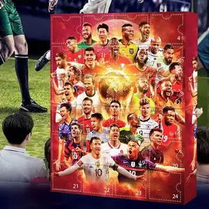 24pcs Funny Football Star & Animal Mascot Blind Advent Calendar - North America Sports Fan Gift, Phone & Key Charm Keychains
