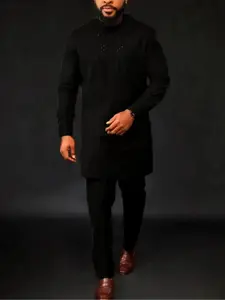 Muslim Ethnic Clothing New African Men's Casual Dress Set, Traditional Style, Comfortable Fit, Perfect for Daily Wear