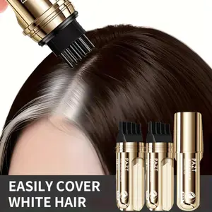 Temporary portable dyeing wand - with toothed comb, hair dye pen, black and brown, waterproof and sweat resistant, suitable for adult use, instantly covering gray and white hair, hair color wand, Root Touch Up, stylish packaging, Haircare