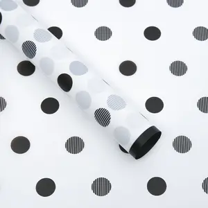 Flower Wrapping Paper Color, Dots Design, Waterproof, 23″x 23″, 20 sheets per pack, Various Colors