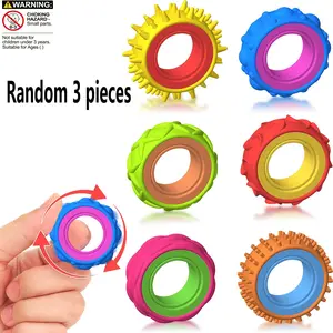 3-Piece Kids Stress Relief Fidget Rotating Ring Set, Adjustable Sensory Training Tool, Adhd Anxiety Relief, Portable Office Travel Toy, Stress Relief Tools, Stress Rings