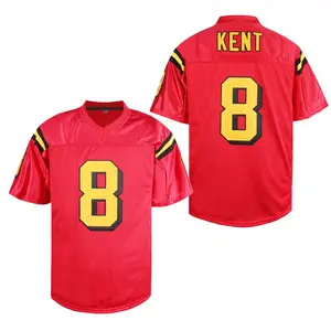 Clark Kent Football Jersey #8 Superman Prequel Movie Jersey Short Sleeve Breathable Mesh Embroidered Numbers & Letters Sports Top