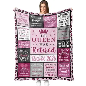 Retirement Gift for Woman - Retired Gifts for Women/Teacher/Coworker/Nurse/Retirees 2026 - Farewell Going Away Goodbye Gifts for Coworkers - Retirement Party Decorations Blanket 50''x60''