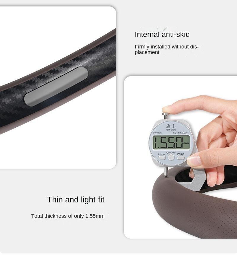 2026 New Car Models coffee Leather Steering Wheel Cover Quick Turn Non-Slip Breathable Ultra-Thin All-Season Modern Sport Anti-Slip for Enhanced Driving Comfort