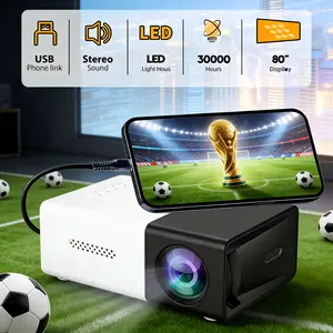 Portable Projector, LED Phone Home Theater M100 Projector, Support 1080P Video & Audio Output
